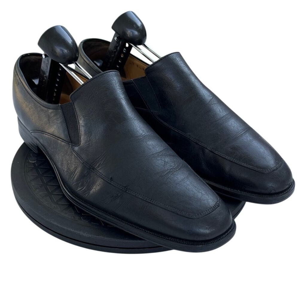 Mens Bally Thor/130 329908 Leather Square Toe Slip-On Loafer Shoes SZ 8EEE Black - Picture 3 of 6